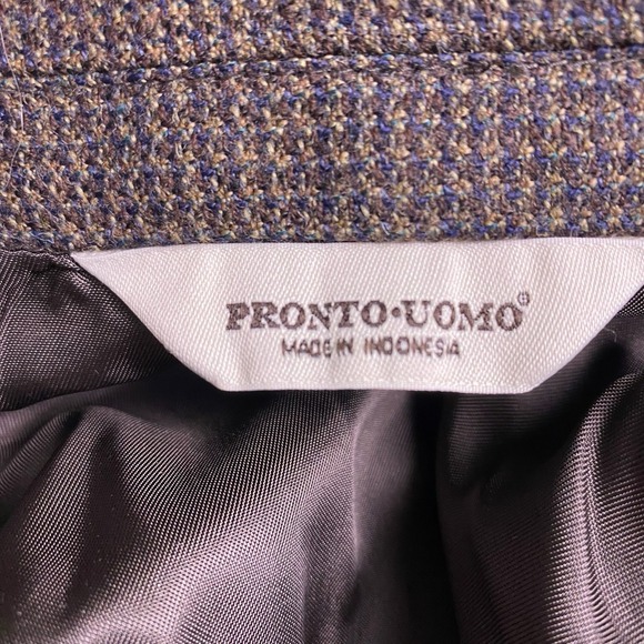 NEW Pronto Uomo Blazer Sport Coat 44R Mens 100% Lambswool Brown - Picture 8 of 8